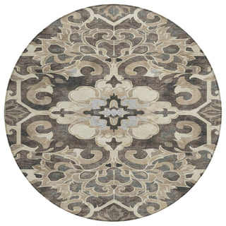 Piper Looms Chantille Global ACN1947 Chocolate Machine Washable Area Rug Round Main Image