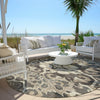 Piper Looms Chantille Global ACN1947 Chocolate Machine Washable Area Rug Round Outdoor Lifestyle Image Feature
