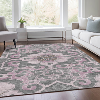 Piper Looms Chantille Global ACN1947 Pink Machine Washable Area Rug Lifestyle Image Feature