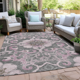 Piper Looms Chantille Global ACN1947 Pink Machine Washable Area Rug Outdoor Lifestyle Image Feature