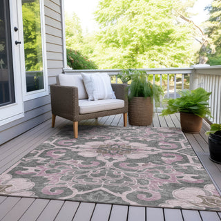Piper Looms Chantille Global ACN1947 Pink Machine Washable Area Rug Outdoor Lifestyle Image Feature