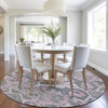 Piper Looms Chantille Global ACN1947 Pink Machine Washable Area Rug Round Lifestyle Image Feature