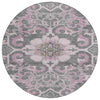 Piper Looms Chantille Global ACN1947 Pink Machine Washable Area Rug Round Main Image