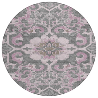 Piper Looms Chantille Global ACN1947 Pink Machine Washable Area Rug Round Main Image