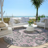 Piper Looms Chantille Global ACN1947 Pink Machine Washable Area Rug Round Outdoor Lifestyle Image Feature