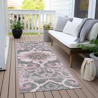 Piper Looms Chantille Global ACN1947 Pink Machine Washable Area Rug Runner Outdoor Lifestyle Image Feature