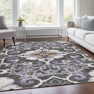 Piper Looms Chantille Global ACN1947 Purple Machine Washable Area Rug Lifestyle Image Feature