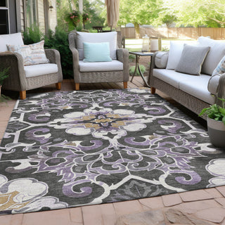 Piper Looms Chantille Global ACN1947 Purple Machine Washable Area Rug Outdoor Lifestyle Image Feature