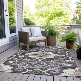 Piper Looms Chantille Global ACN1947 Purple Machine Washable Area Rug Outdoor Lifestyle Image Feature