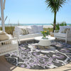 Piper Looms Chantille Global ACN1947 Purple Machine Washable Area Rug Round Outdoor Lifestyle Image Feature