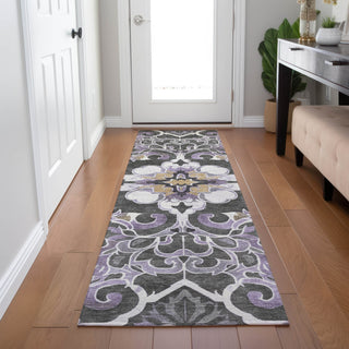 Piper Looms Chantille Global ACN1947 Purple Machine Washable Area Rug Runner Lifestyle Image Feature