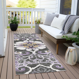 Piper Looms Chantille Global ACN1947 Purple Machine Washable Area Rug Runner Outdoor Lifestyle Image Feature