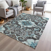 Piper Looms Chantille Global ACN1947 Teal Machine Washable Area Rug Lifestyle Image Feature