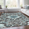 Piper Looms Chantille Global ACN1947 Teal Machine Washable Area Rug Lifestyle Image Feature