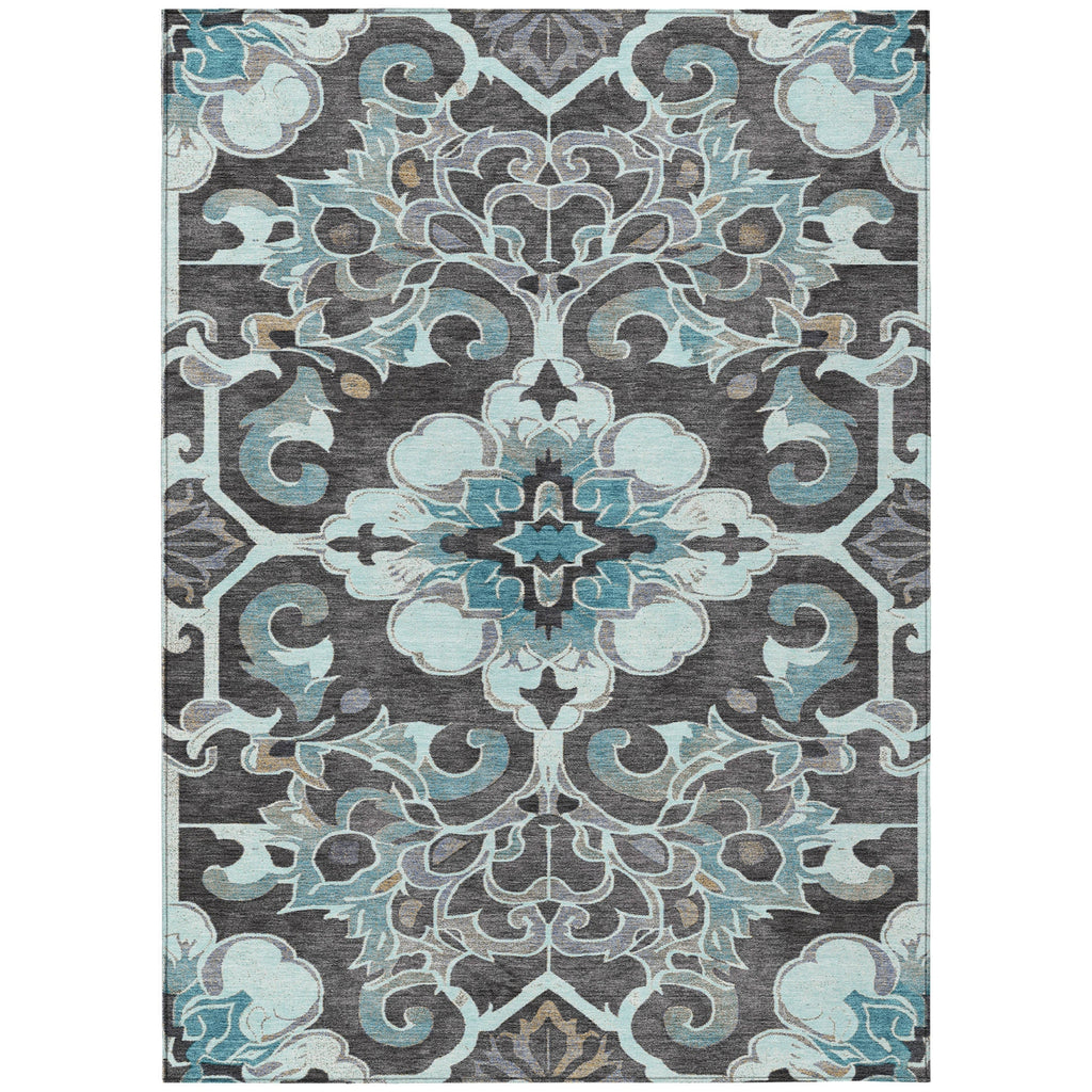 Piper Looms Chantille Global ACN1947 Teal Machine Washable Area Rug main image
