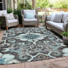 Piper Looms Chantille Global ACN1947 Teal Machine Washable Area Rug Outdoor Lifestyle Image Feature