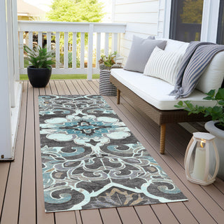 Piper Looms Chantille Global ACN1947 Teal Machine Washable Area Rug Runner Outdoor Lifestyle Image Feature