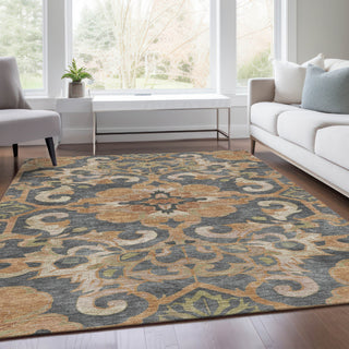 Piper Looms Chantille Global ACN1947 Terracotta Machine Washable Area Rug Lifestyle Image Feature