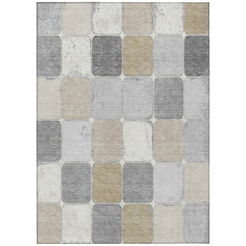 Piper Looms Chantille Geometric ACN1948 Beige Machine Washable Area Rug main image
