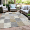 Piper Looms Chantille Geometric ACN1948 Beige Machine Washable Area Rug Outdoor Lifestyle Image Feature