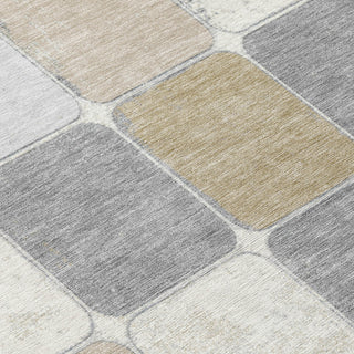 Piper Looms Chantille Geometric ACN1948 Beige Machine Washable Area Rug Swatch Image