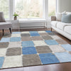 Piper Looms Chantille Geometric ACN1948 Blue Machine Washable Area Rug Lifestyle Image Feature