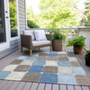 Piper Looms Chantille Geometric ACN1948 Blue Machine Washable Area Rug Outdoor Lifestyle Image Feature