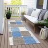 Piper Looms Chantille Geometric ACN1948 Blue Machine Washable Area Rug Runner Outdoor Lifestyle Image Feature