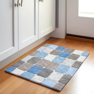 Piper Looms Chantille Geometric ACN1948 Blue Machine Washable Area Rug Scatter Lifestyle Image Feature