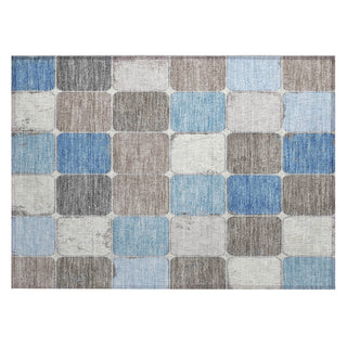 Piper Looms Chantille Geometric ACN1948 Blue Machine Washable Area Rug Scatter Main Image