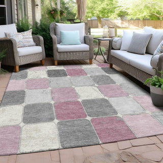 Piper Looms Chantille Geometric ACN1948 Blush Machine Washable Area Rug Outdoor Lifestyle Image Feature