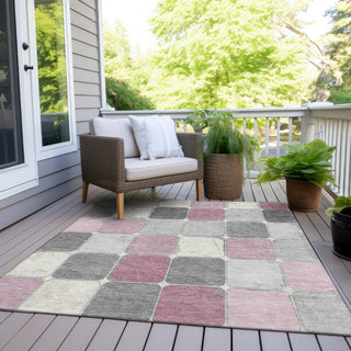 Piper Looms Chantille Geometric ACN1948 Blush Machine Washable Area Rug Outdoor Lifestyle Image Feature