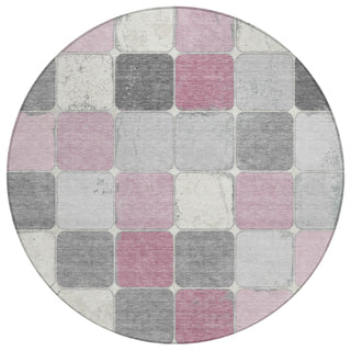 Piper Looms Chantille Geometric ACN1948 Blush Machine Washable Area Rug Round Main Image
