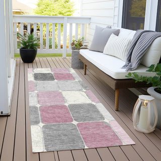 Piper Looms Chantille Geometric ACN1948 Blush Machine Washable Area Rug Runner Outdoor Lifestyle Image Feature