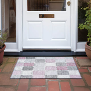 Piper Looms Chantille Geometric ACN1948 Blush Machine Washable Area Rug Scatter Outdoor Lifestyle Image Feature