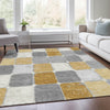 Piper Looms Chantille Geometric ACN1948 Gold Machine Washable Area Rug Lifestyle Image Feature