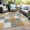 Piper Looms Chantille Geometric ACN1948 Gold Machine Washable Area Rug Outdoor Lifestyle Image Feature
