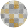 Piper Looms Chantille Geometric ACN1948 Gold Machine Washable Area Rug Round Main Image