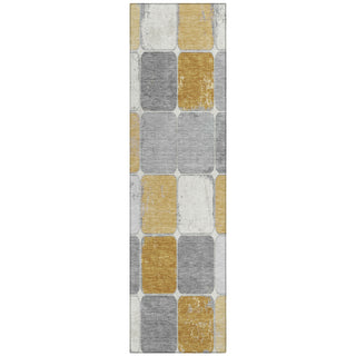 Piper Looms Chantille Geometric ACN1948 Gold Machine Washable Area Rug Runner Main Image