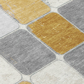 Piper Looms Chantille Geometric ACN1948 Gold Machine Washable Area Rug Swatch Image