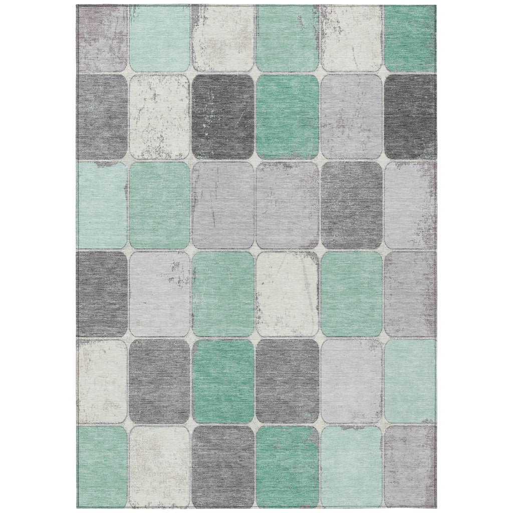 Piper Looms Chantille Geometric ACN1948 Mint Machine Washable Area Rug main image