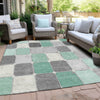 Piper Looms Chantille Geometric ACN1948 Mint Machine Washable Area Rug Outdoor Lifestyle Image Feature