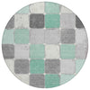 Piper Looms Chantille Geometric ACN1948 Mint Machine Washable Area Rug Round Main Image