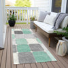 Piper Looms Chantille Geometric ACN1948 Mint Machine Washable Area Rug Runner Outdoor Lifestyle Image Feature