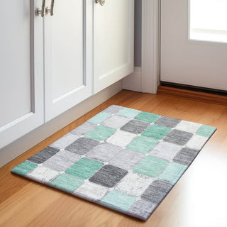 Piper Looms Chantille Geometric ACN1948 Mint Machine Washable Area Rug Scatter Lifestyle Image Feature
