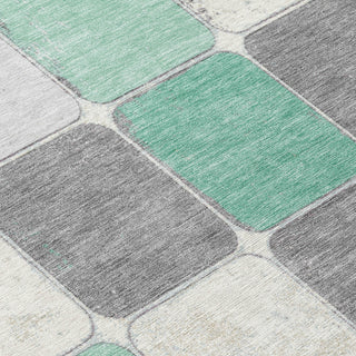 Piper Looms Chantille Geometric ACN1948 Mint Machine Washable Area Rug Swatch Image