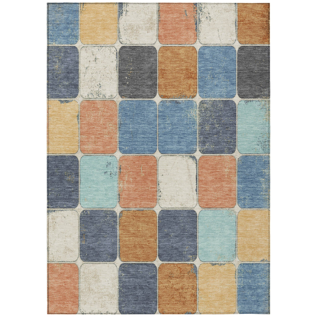 Piper Looms Chantille Geometric ACN1948 Rust Machine Washable Area Rug main image