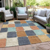 Piper Looms Chantille Geometric ACN1948 Rust Machine Washable Area Rug Outdoor Lifestyle Image Feature