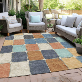 Piper Looms Chantille Geometric ACN1948 Rust Machine Washable Area Rug Outdoor Lifestyle Image Feature