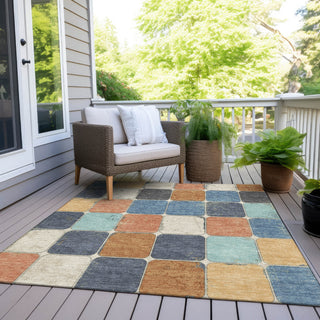 Piper Looms Chantille Geometric ACN1948 Rust Machine Washable Area Rug Outdoor Lifestyle Image Feature